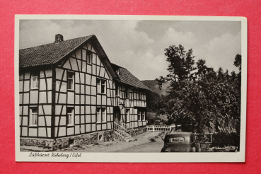 Postcard PC Ruhrberg Eifel 1930-1950 Hotel Pension Dederichs Simmerath Town architecture NRW